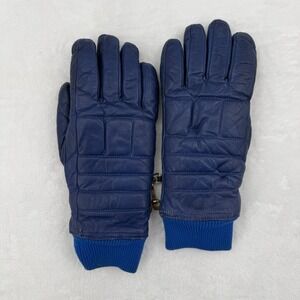 VTG 90s GRANDOE Leather Winter Gloves Outdoor Ski Hike Gear Women's Medium Blue